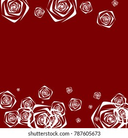 Roses Background Vector. Flowers. Beautiful Background of White Roses. Vector illustration. Placer of Flowers. Roses Background Vector for Textile, Tile, Paper, Card. Banner. Abstraction with Flowers.