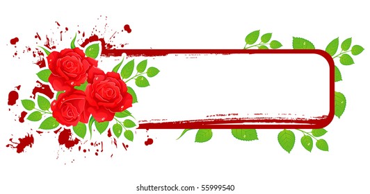 Roses banner on black