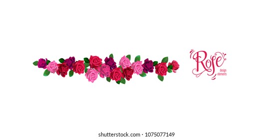 Roses schöne Blumen Rand Vorlage für Design-Feiertagskarten.