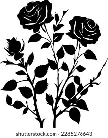 Rosen - Schwarz-Weiß-Symbol einzeln - Vektorgrafik