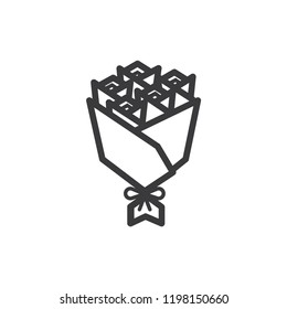 Roses bouquet vector icon 