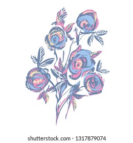 Roses Bouquet. Vector Illustration.