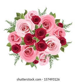 Roses Bouquet. Vector Illustration.