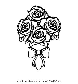 roses bouquet wedding related icon image 