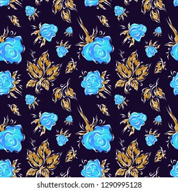 roses and buds, seamless floral pattern, textiles, vector graphics