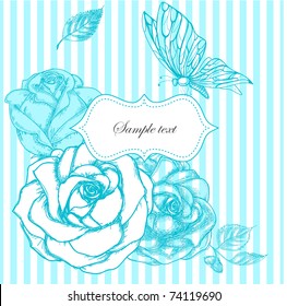 Roses and butterfly frame