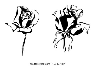 roses b&w