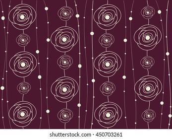 roses chaplet pattern purple