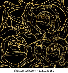 Roses composition. Botanical wallpaper. Vector illustration. Digital art. Cartoon background. 