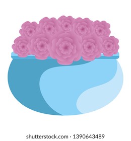 roses decoration in ceramic pot