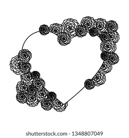 roses decoration with heart shape