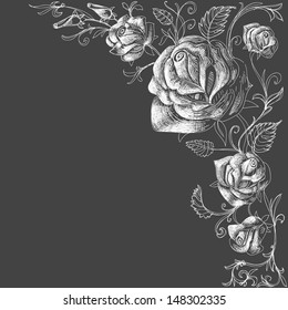 Roses decoration over dark background vector