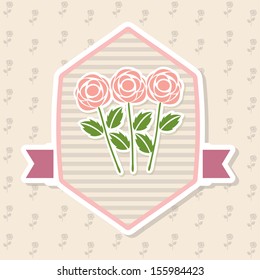 roses design over floral background vector illustration  