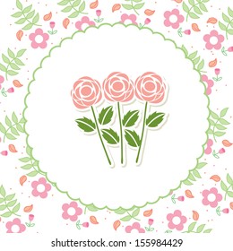 roses design over floral background vector illustration  