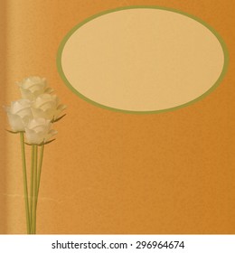 Roses and Elliptic Label over Aged Brown Paper