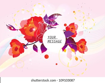 Roses floral background