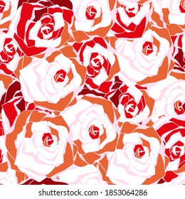 Roses. Floral endless background. Seamless vector pattern. Fashion print for fabrics, textiles, clothes.