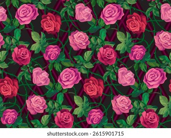 Roses. Floral pattern. Seamless botanical pattern