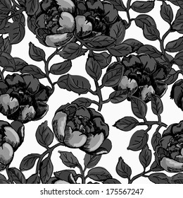 Roses floral seamless pattern. Flower background