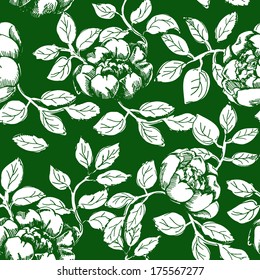 Roses floral seamless pattern. Flower background