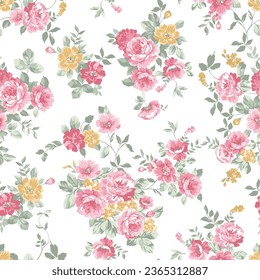 roses, florals, seamless, patterns, background,