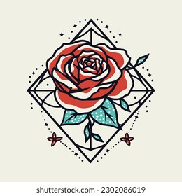 roses flower logo illustration features delicate and intricate details, perfect for creating an elegant and romantic brand image