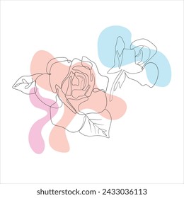 Roses Flower Miminalist Aesthetic Design Pastel Colors