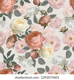  roses flower seamless pattern,vector illustration