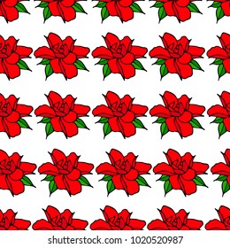 Roses flower vector illustration. Doodle style. Design, print, decor, textile, paper