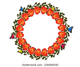 Roses flowers frame