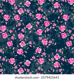 Roses Flowers Garden Pattern botanic floral design