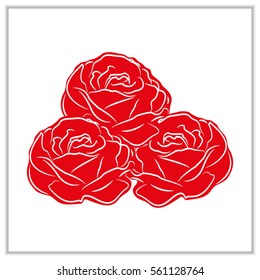roses, flowers, icon, vector illustration eps10
