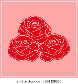 roses, flowers, icon, vector illustration eps10