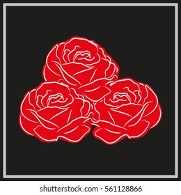 roses, flowers, icon, vector illustration eps10