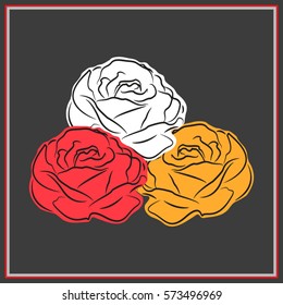 roses, flowers, icon, vector illustration eps10