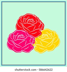 roses, flowers, icon, vector illustration eps10