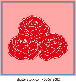roses, flowers, icon, vector illustration eps10