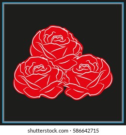 roses, flowers, icon, vector illustration eps10