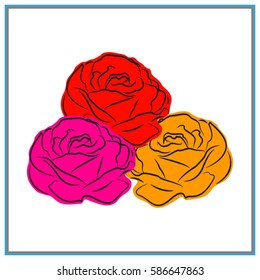 roses, flowers, icon, vector illustration eps10
