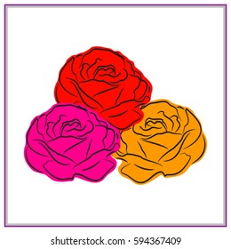 roses, flowers, icon, vector illustration eps10