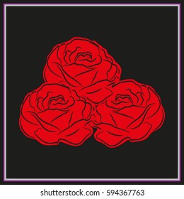 roses, flowers, icon, vector illustration eps10