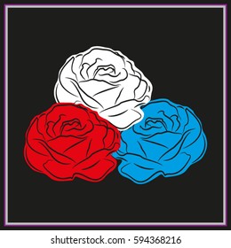 roses, flowers, icon, vector illustration eps10