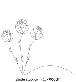 Roses flowers. Love background vector illustration
