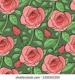 Roses flowers.Vector illustration
