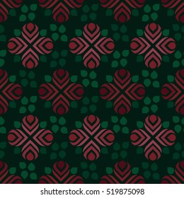 Roses folk pattern - vector background