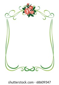 roses frame pattern background