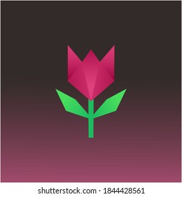 Roses Geometric Triangle Logo Icon Design, Roses Triangle