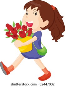 roses with girl