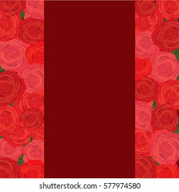 Roses and Green Leaves Background