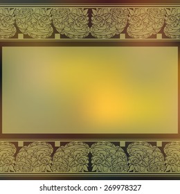 Roses greeting card.
Card template frame, decorated on the perimeter of an abstract floral pattern.